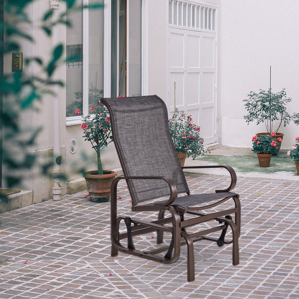 Canora Grey Outdoor Gliding Metal Chair Wayfair Canada